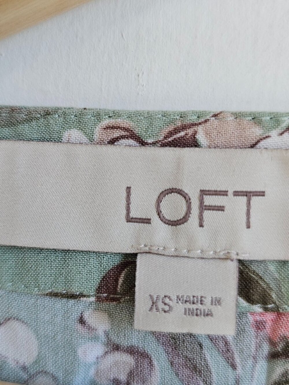 LOFT Celadon Floral Wrap Blouse - Picture 6 of 8